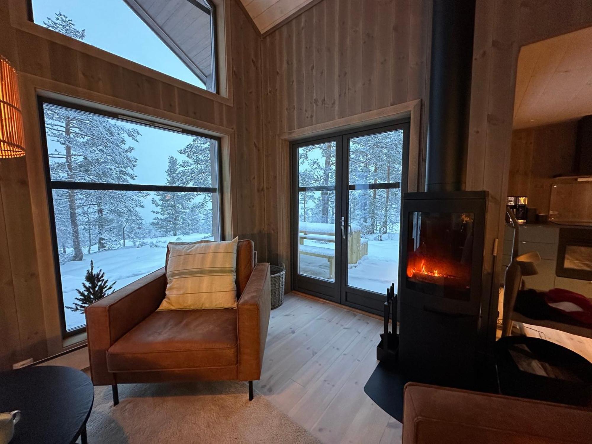 Modern Northern Lights Cabin Drangedal Exterior foto