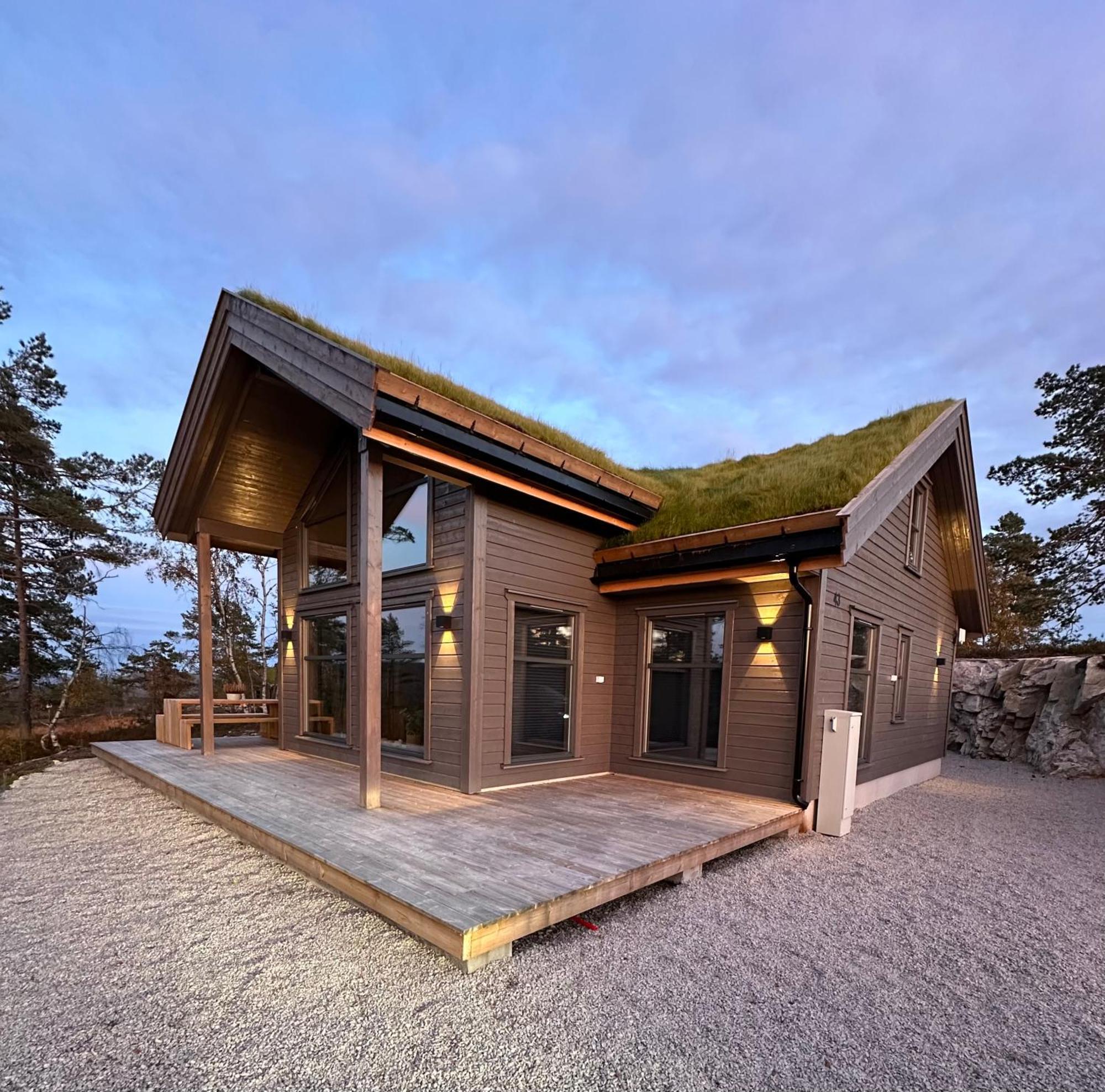 Modern Northern Lights Cabin Drangedal Exterior foto
