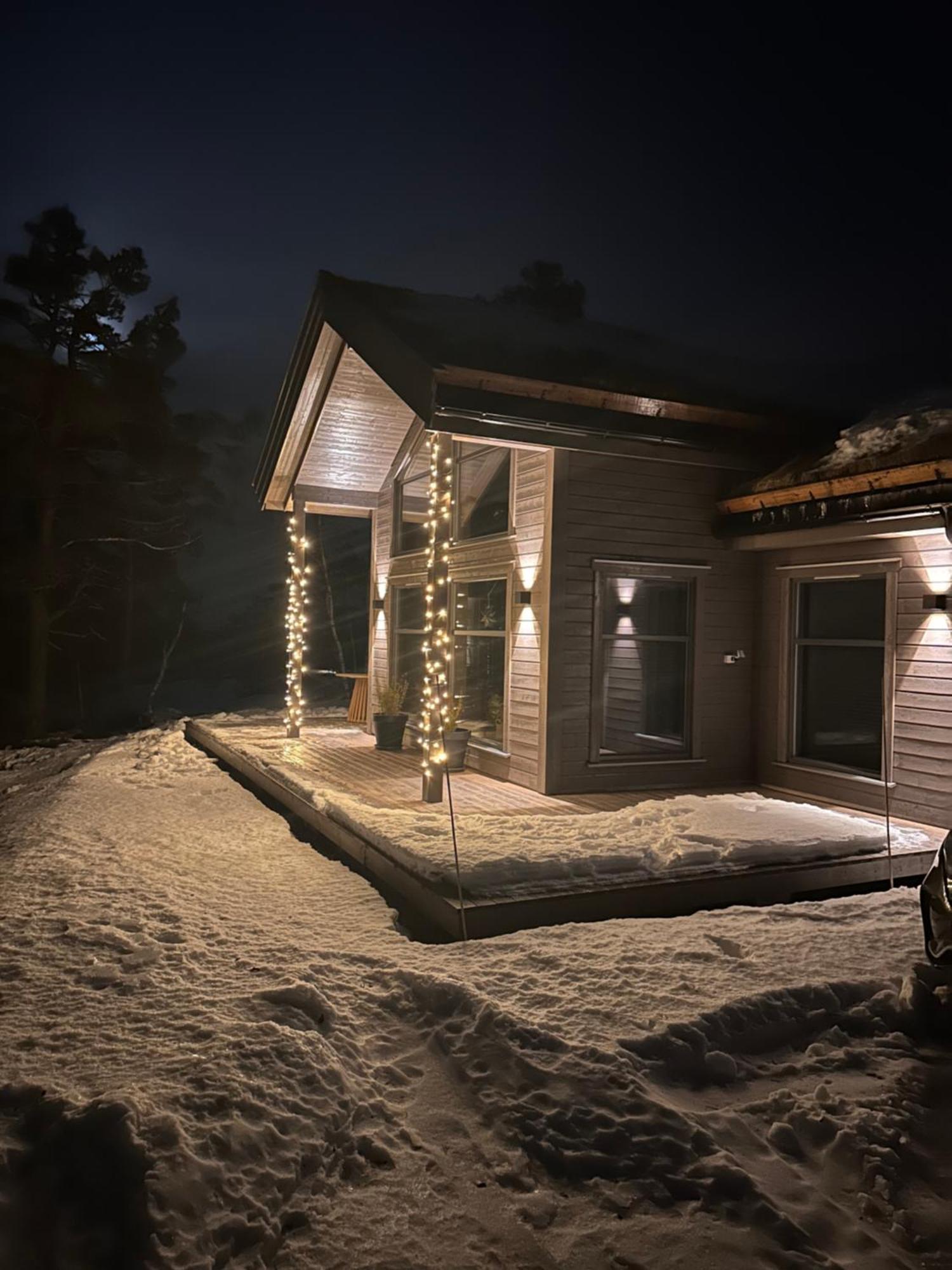 Modern Northern Lights Cabin Drangedal Exterior foto